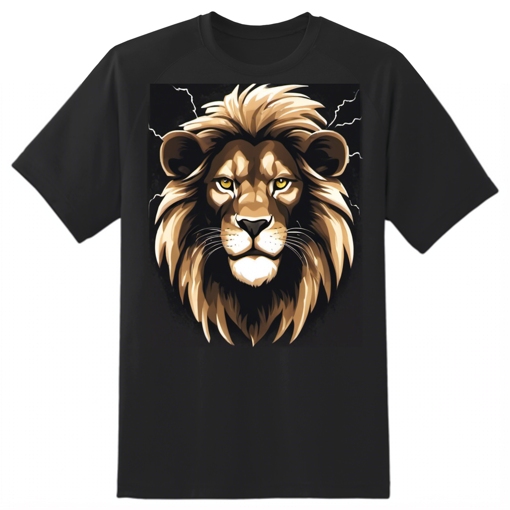 👕 Realistic Lion with Lightning