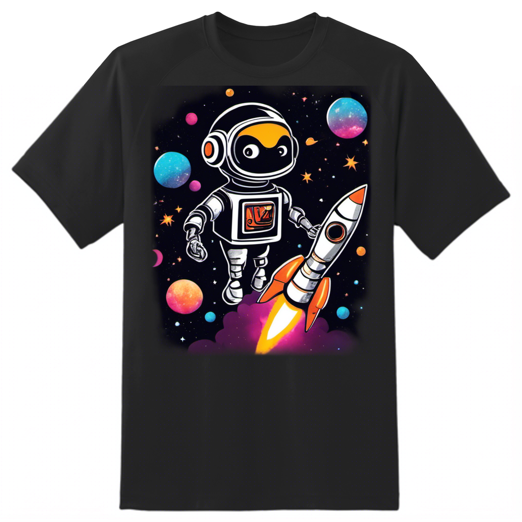 👕 Retro Robot Monkey Rocket